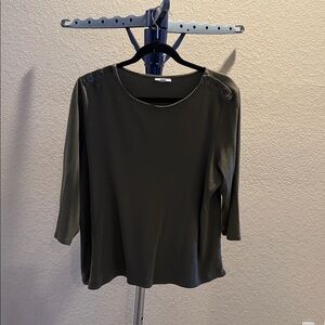 J. Jill Dark Green Knit Top. Size large